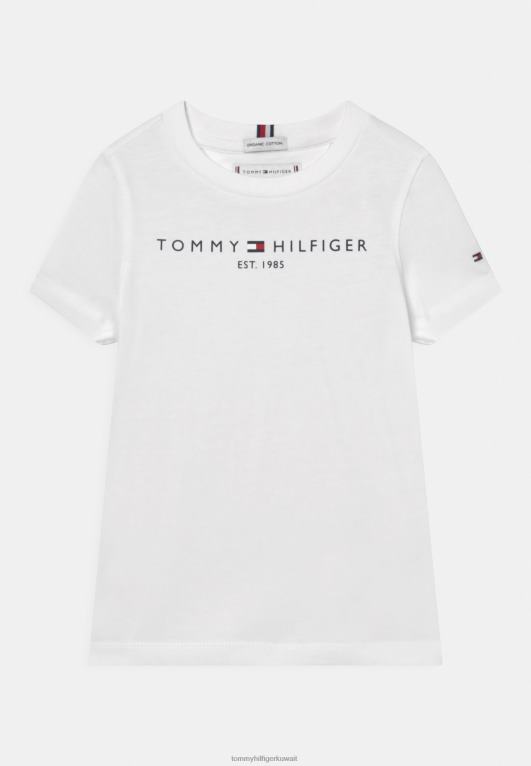 أبيض Tommy Hilfiger تي شيرت بطبعة تي شيرت أساسية 446444307