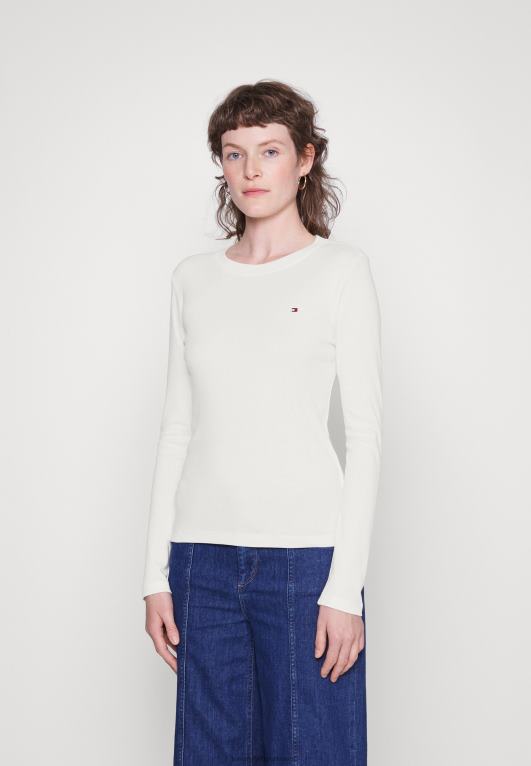 بيج فاتح Tommy Hilfiger قمة مريحة جديدة ذات أكمام طويلة 446444361