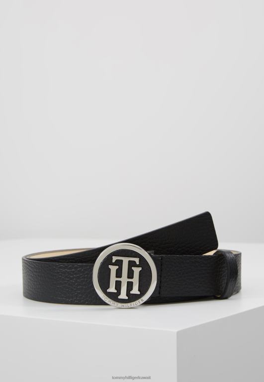 أسود Tommy Hilfiger حزام بإبزيم دائري 446444364