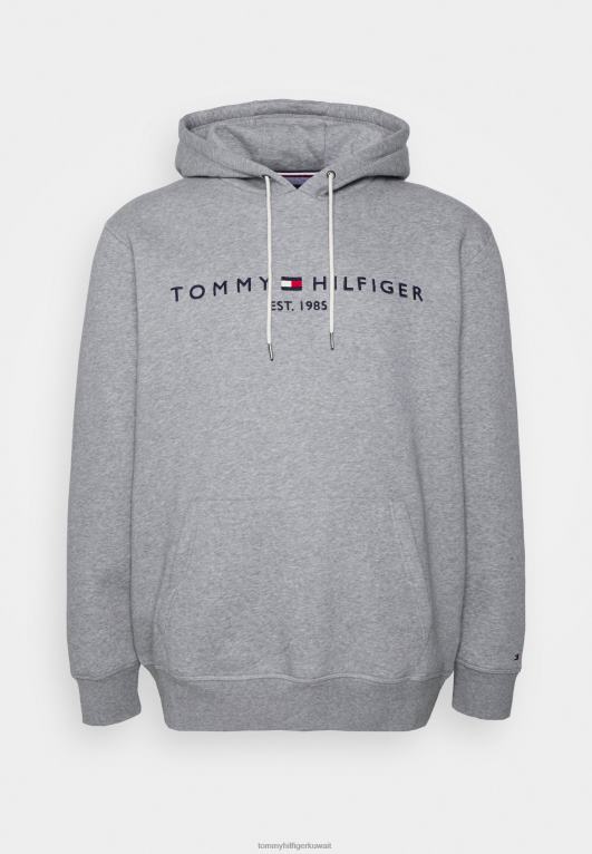 هيذر رمادي فاتح Tommy Hilfiger هوديي بشعار الماركة 446444373