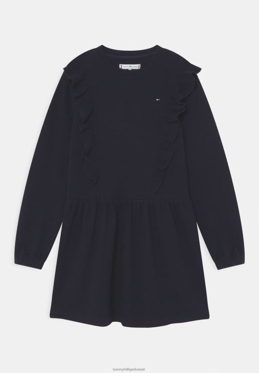 سماء الصحراء Tommy Hilfiger فستان كشكش محكم فستان اليوم 446444443