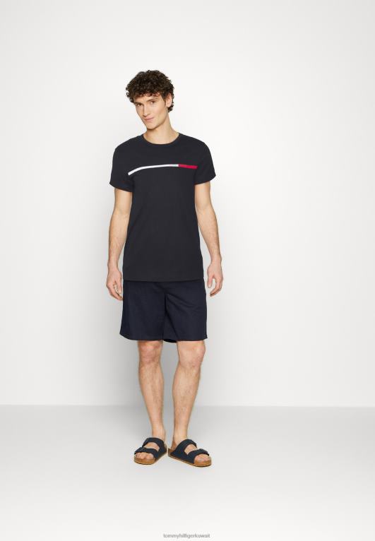 سماء الصحراء Tommy Hilfiger تي شيرت مطبوع على الصدر بلونين 446444504