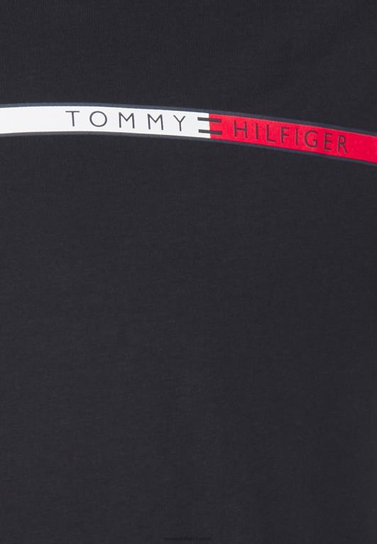 سماء الصحراء Tommy Hilfiger تي شيرت مطبوع على الصدر بلونين 446444504