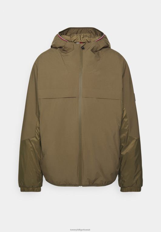 عسكرية باهتة Tommy Hilfiger سترة شتوية بغطاء رأس للتكنولوجيا 446444523
