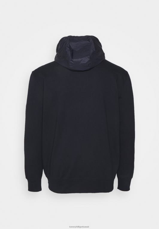 البحر الأزرق/متعدد Tommy Hilfiger مزيج الوسائط من خلال سترة خفيفة بغطاء للرأس 446444538