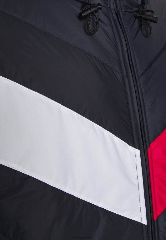 البحر الأزرق/متعدد Tommy Hilfiger مزيج الوسائط من خلال سترة خفيفة بغطاء للرأس 446444538