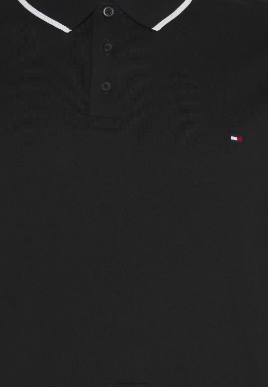 أسود Tommy Hilfiger قميص بولو عادي أساسي 446444548