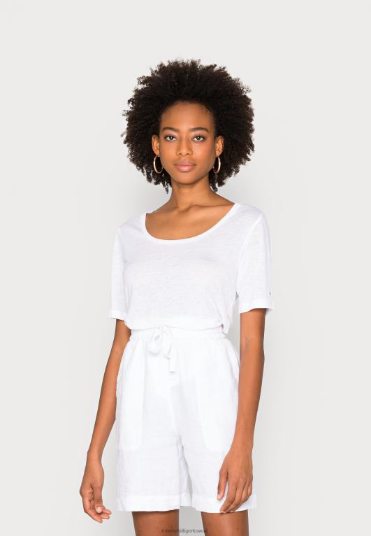 أبيض Tommy Hilfiger مغرفة تي شيرت الأساسية 446444632