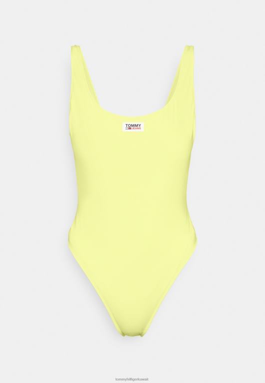 أصفر مغناطيسي Tommy Hilfiger مغرفة الظهر صفيق ملابس السباحة قطعة واحدة 446444644