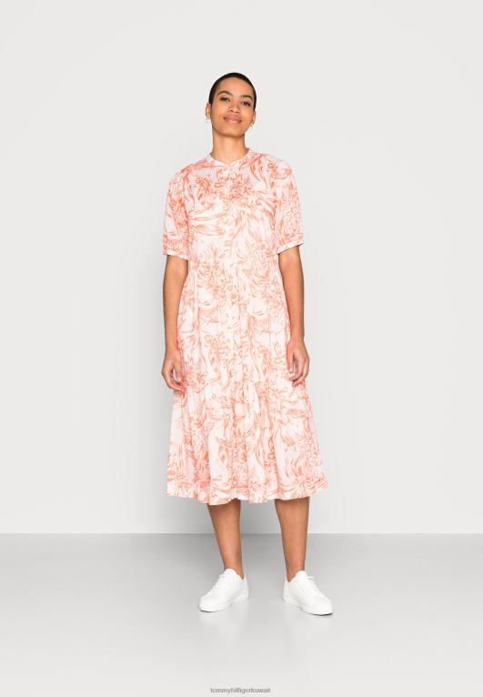 جزيرة الأناناس / خوخ الغروب Tommy Hilfiger فستان فوال ميدي مضيئة فستان النهار 446444651