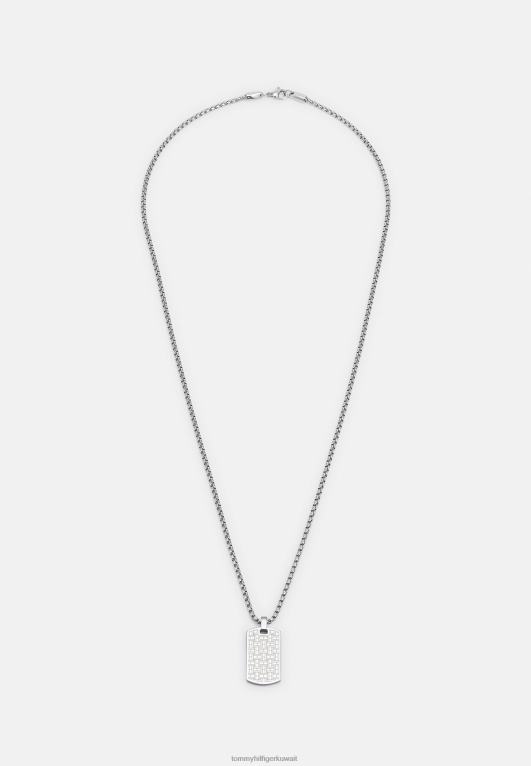 فضية اللون Tommy Hilfiger في جميع أنحاء قلادة قلادة نسيج العلم 446444668
