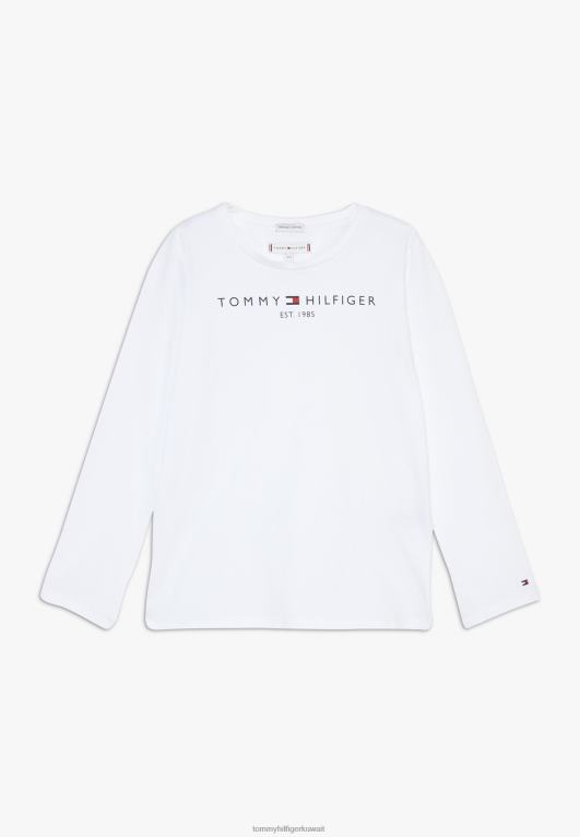 أبيض Tommy Hilfiger تي شيرت أساسي بأكمام طويلة 446444670
