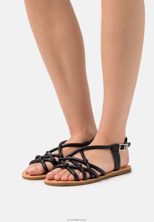 أسود Tommy Hilfiger الصنادل المسطحة 446444678
