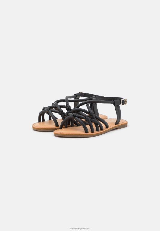 أسود Tommy Hilfiger الصنادل المسطحة 446444678