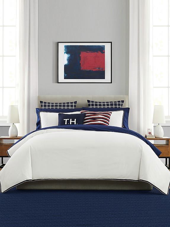 أبيض Tommy Hilfiger طقم غطاء لحاف مارينر لسرير كينج 4464447