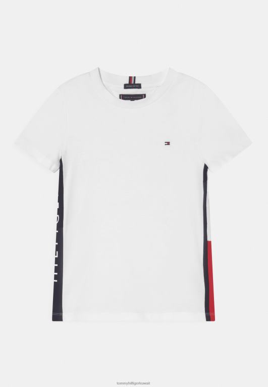 أبيض Tommy Hilfiger تيشيرت بطبعة علم 446444716