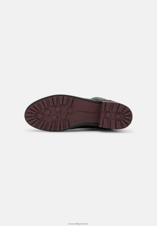 أسود Tommy Hilfiger حذاء مونوغرام برباط للكاحل 446444730