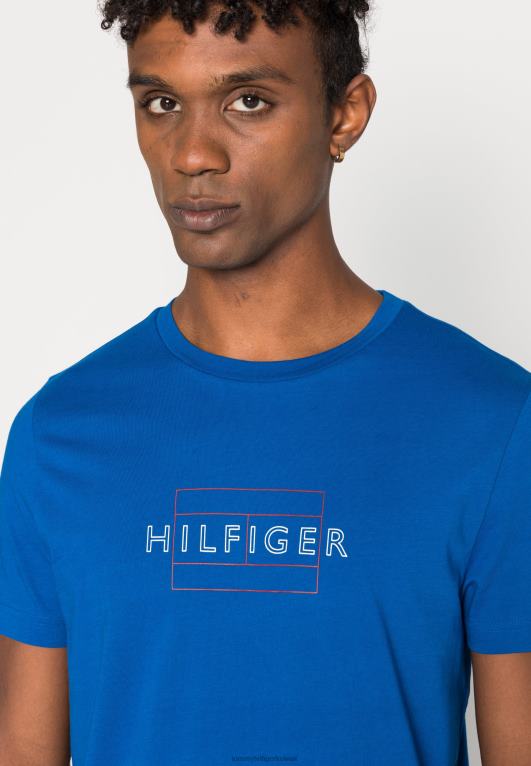 الجزيرة اليونانية الزرقاء Tommy Hilfiger تي شيرت بطبعة علم خطي 446444778