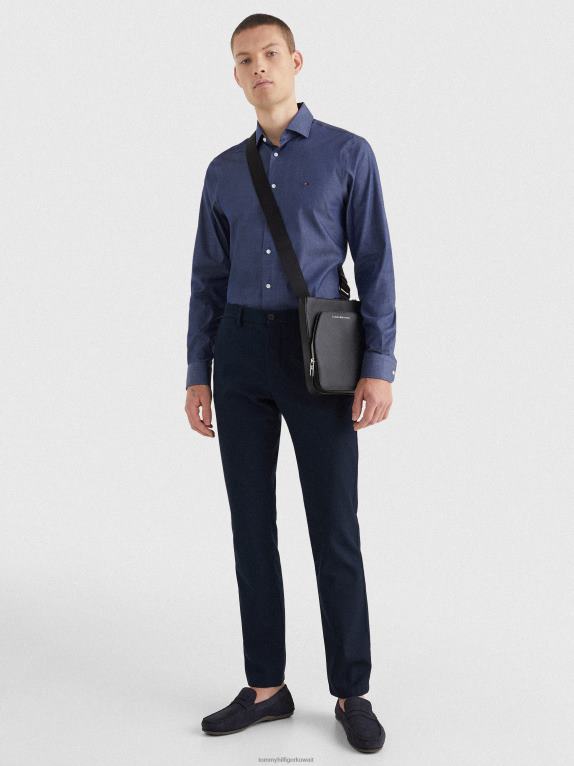 أسود Tommy Hilfiger حقيبة مراسل جلدية صغيرة 44644481