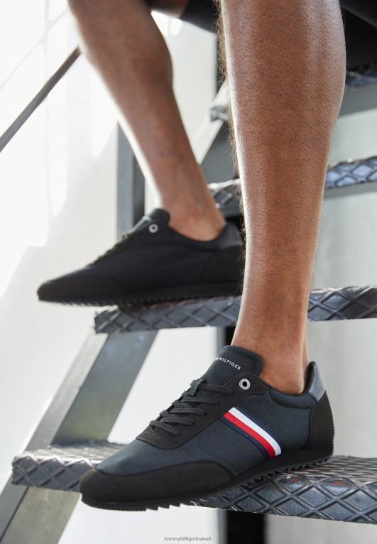 أسود Tommy Hilfiger المدربين عداء الأساسية 446444810