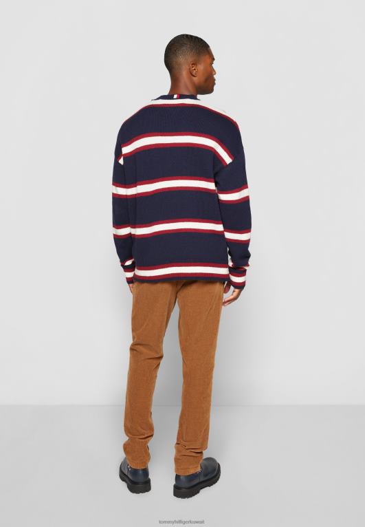 سماء الصحراء Tommy Hilfiger كنزة برقبة دائرية ومونوغرام 446444851