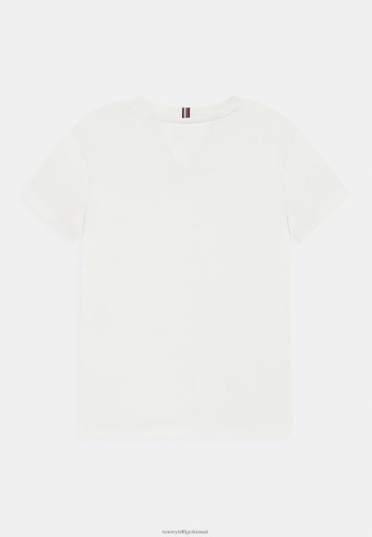الأبيض القديم Tommy Hilfiger تي شيرت مطبوع عليه شعار للجنسين 446444856