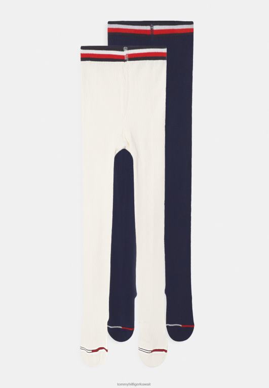 أبيض / كحلي Tommy Hilfiger جوارب ضيقة للأطفال مكونة من قطعتين 446444862