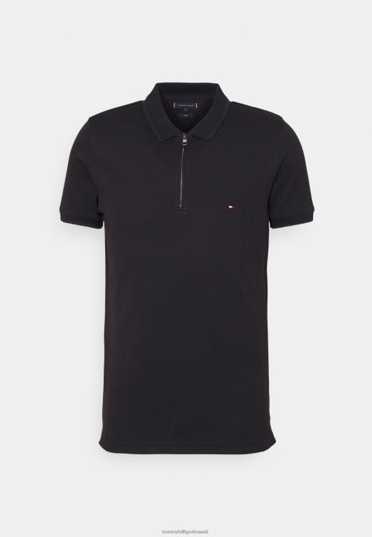 أسود Tommy Hilfiger الرمز البريدي قميص بولو سليم 446444920