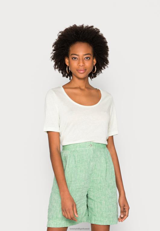 لهجة خضراء Tommy Hilfiger مغرفة تي شيرت الأساسية 446444927