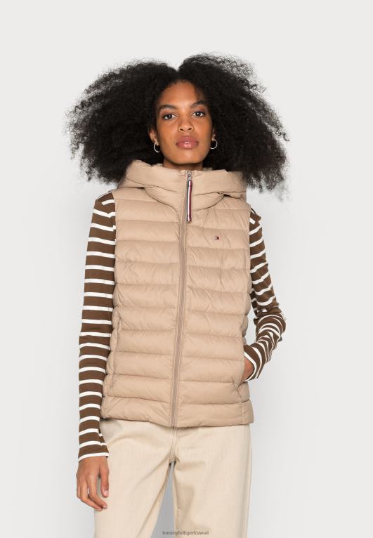 اللون البيج Tommy Hilfiger صدرية سترة تحمل شعار سورونا 446444938