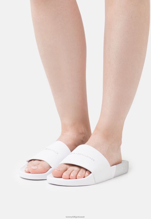 أبيض Tommy Hilfiger شرائح حمام السباحة المعدنية 446444949