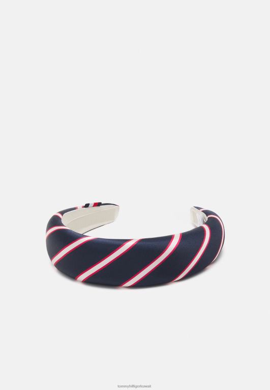 مزيج سماء الصحراء Tommy Hilfiger إكسسوار تصفيف الشعر على شكل عصابة رأس ناعمة مميزة 446444955
