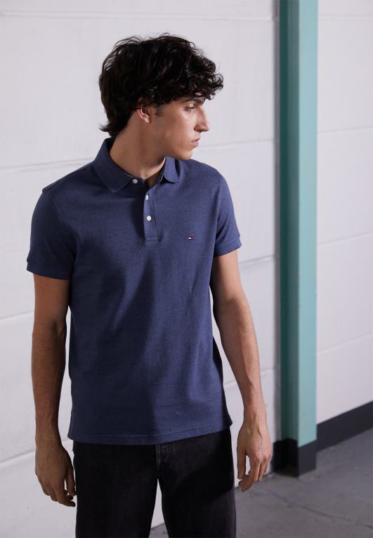 النيلي الباهت Tommy Hilfiger قميص بولو نحيف من مولين 446444960