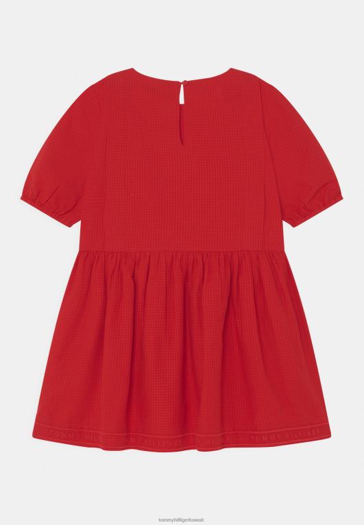 قرمزي عميق Tommy Hilfiger شبكة فستان دوبي فستان قميص 446444961