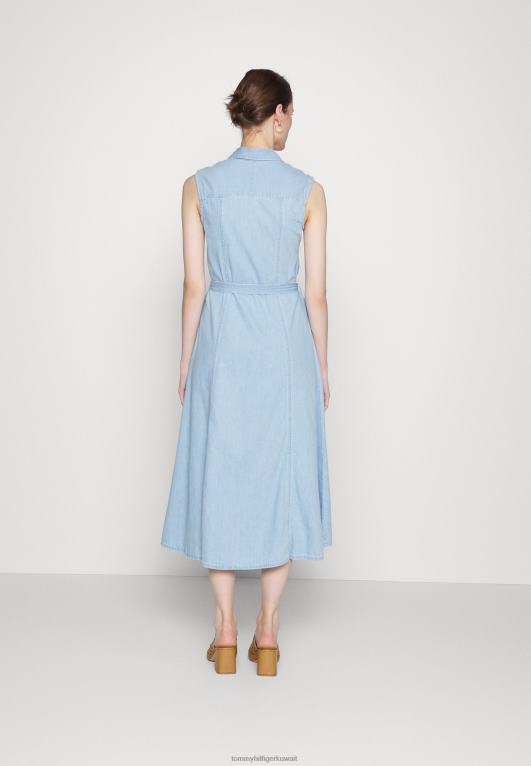 الدنيم باللون الأزرق الفاتح Tommy Hilfiger فستان جينز ميدي مناسب 446444964