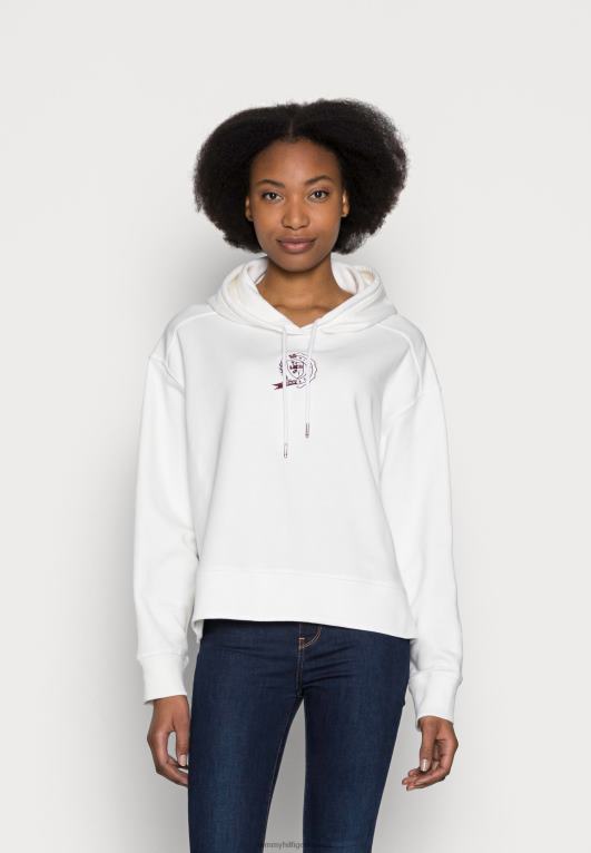 بيج فاتح Tommy Hilfiger كنزة بغطاء رأس وشعار مريح 446444982