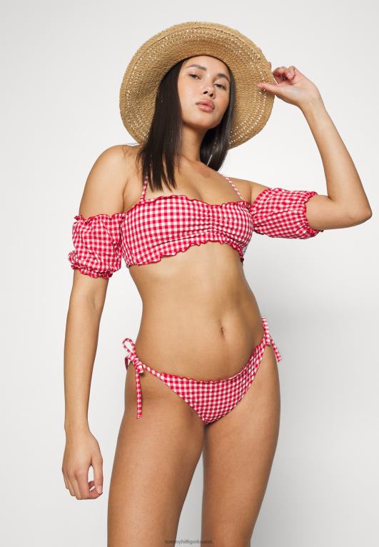 الأساسي أحمر/أبيض Tommy Hilfiger قطعة بيكيني سفلية برباط جانبي من الخيط باللون الأحمر/الأبيض الأساسي 446445036