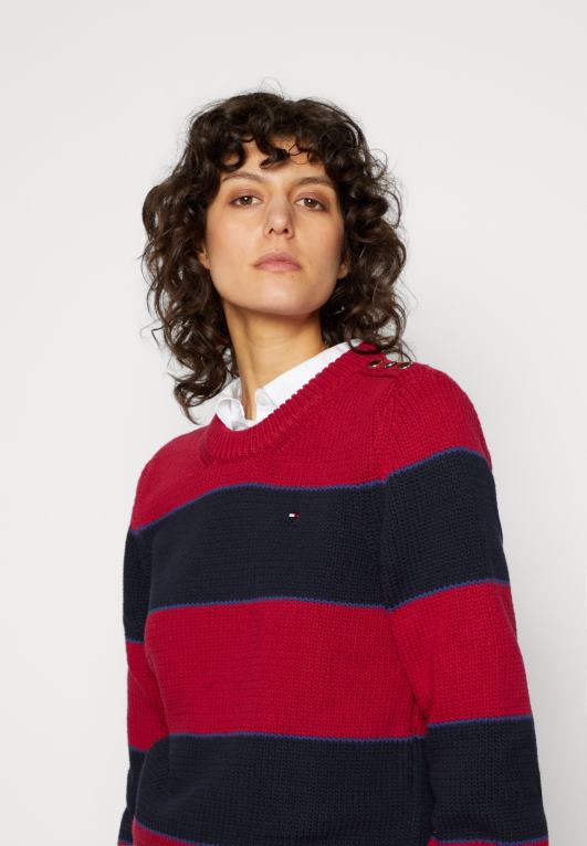 التوت الملكي Tommy Hilfiger سترة بأزرار مخططة 446445043