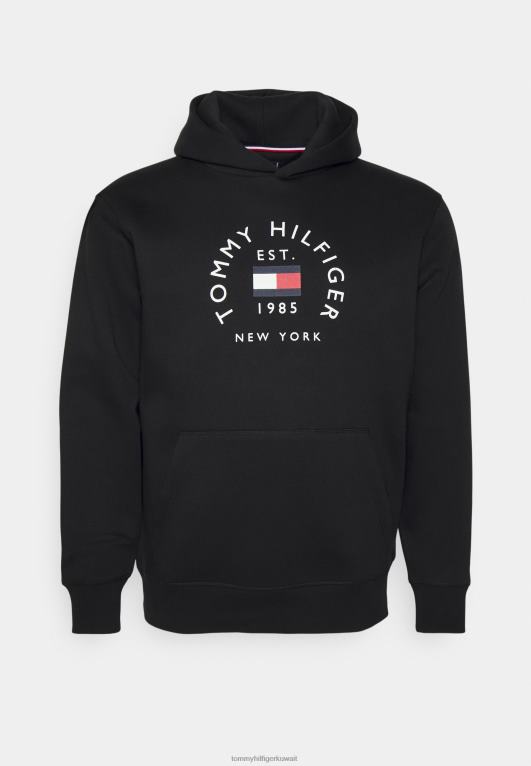 أسود Tommy Hilfiger هوديي بغطاء للرأس بقوس علم 446445102