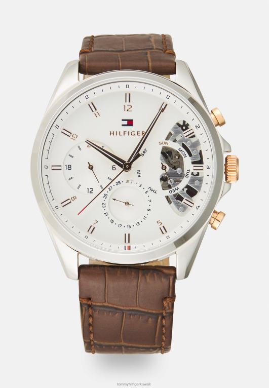 البني الأبيض Tommy Hilfiger ساعة بيكر كرونوغراف 446445103