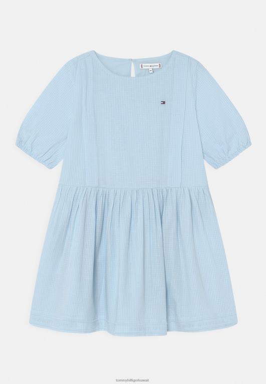 سماء شامبراي Tommy Hilfiger شبكة فستان دوبي فستان قميص 446445122