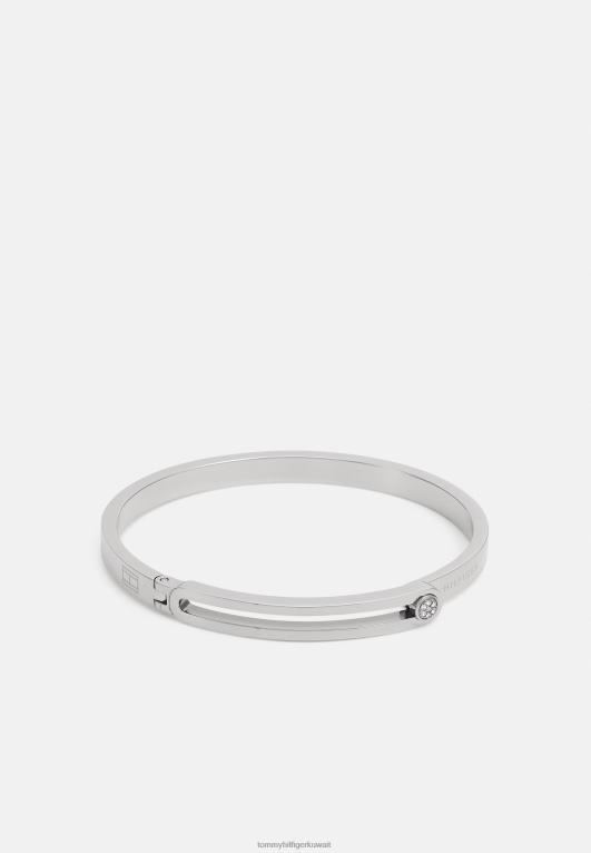 فضية اللون Tommy Hilfiger الحد الأدنى من سوار الأسرة 446445125