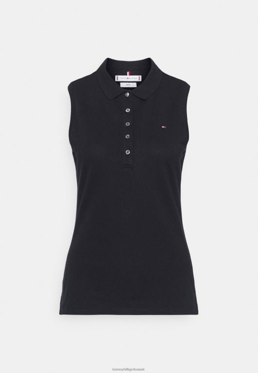 أزرق Tommy Hilfiger قميص بولو نحيف بدون أكمام 446445165