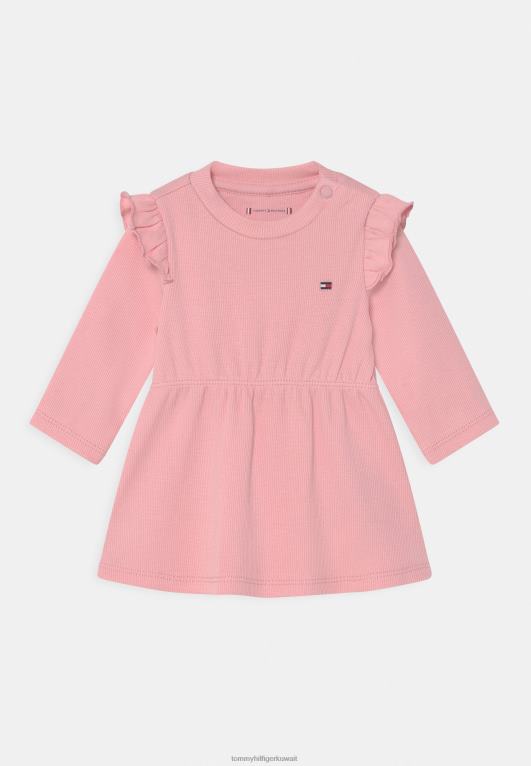 الظل الوردي Tommy Hilfiger فستان جيرسي للأطفال بكشكشة 446445177