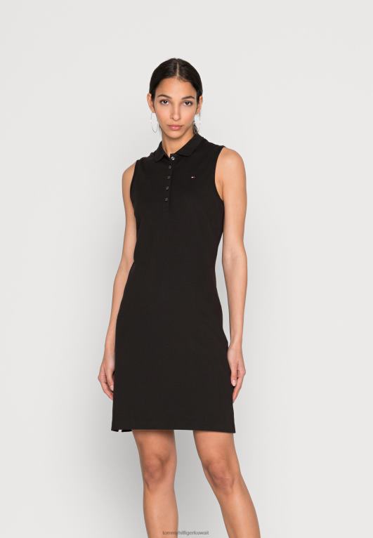 أسود Tommy Hilfiger فستان قميص نحيل 446445185