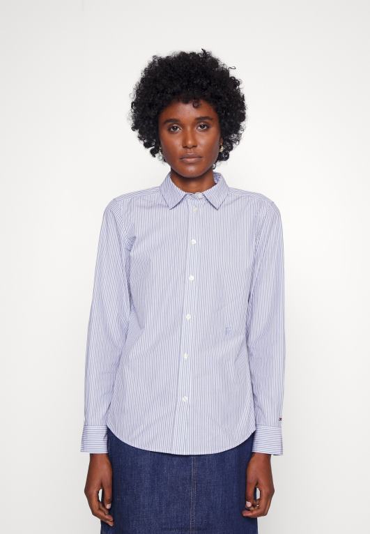 تراث/أزرق منسم Tommy Hilfiger بلوزة قميص عادية بأزرار 446445208