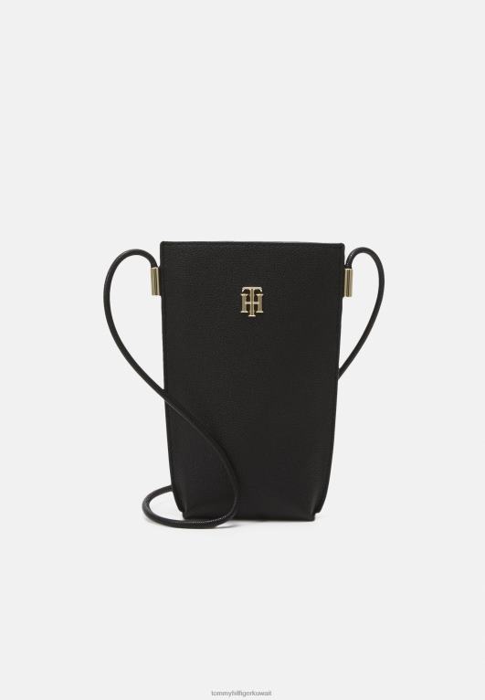 أسود Tommy Hilfiger محفظة هاتف غير رسمية جديدة عبر حقيبة الجسم 446445229