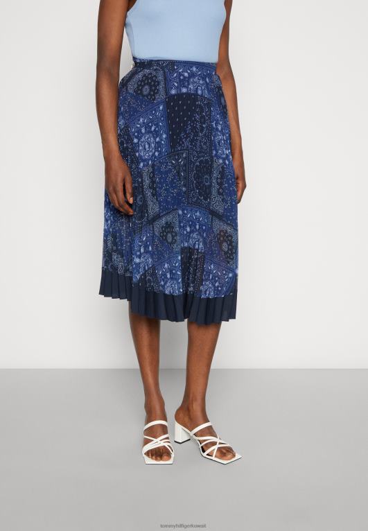 سماء الصحراء Tommy Hilfiger تنورة ميدي تنورة قلم رصاص مطوي 446445241