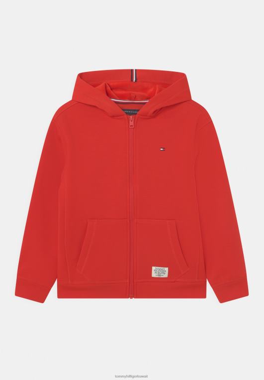 أحمر Tommy Hilfiger سترة ناعمة بسحاب 446445255