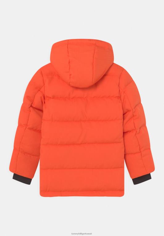 البرتقال الحمضي Tommy Hilfiger معطف الشتاء المنتفخ متعرجة 446445260